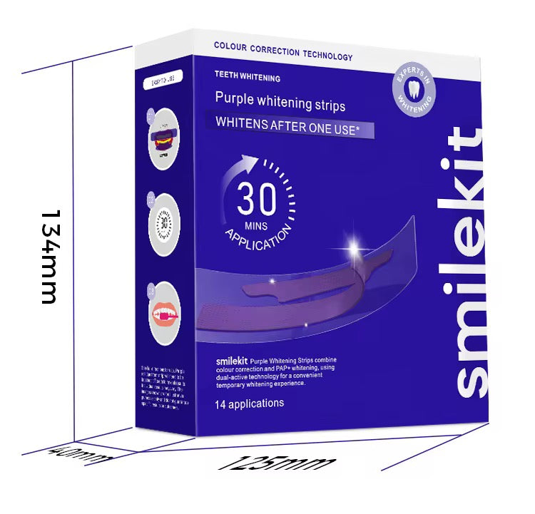 SmileKit™️ – Bandes Blanchissantes Dentaires Professionnelles | Sourire Blanc en 30 Minutes ✨