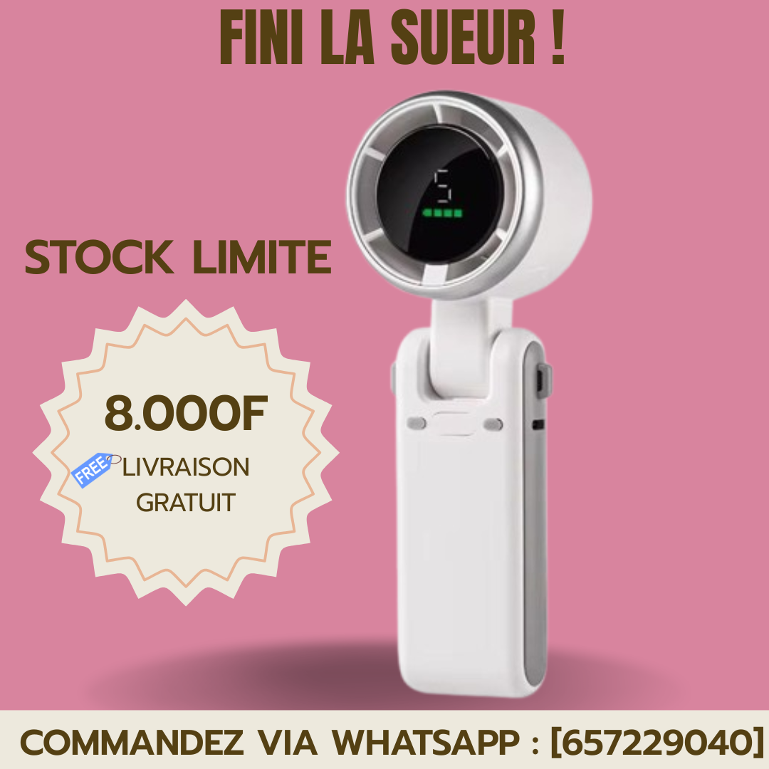 🌬️ Fini la chaleur étouffante de Douala : ce mini-ventilateur transforme l’air autour de toi en brise fraîche en 3 secondes