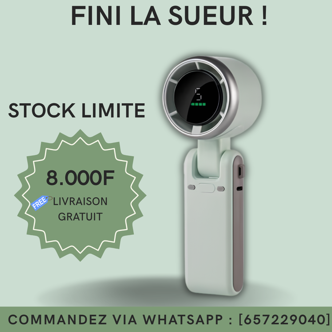 🌬️ Fini la chaleur étouffante de Douala : ce mini-ventilateur transforme l’air autour de toi en brise fraîche en 3 secondes