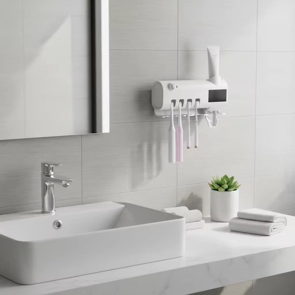 Stérilisateur de Brosses à Dents UV Intelligent & Distributeur Automatique de Dentifrice