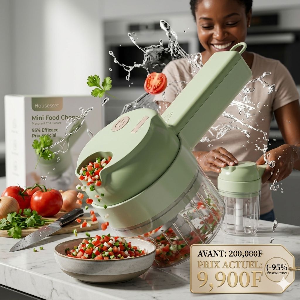 Hachoir Express™ – Mini Robot Coupe-Légumes Sans Fil 🥗✨